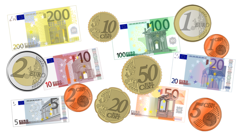 Affiche – Pièces et billets en euros - Photo 120x80cm sur papier affiche