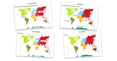 Continents et océans – exercices