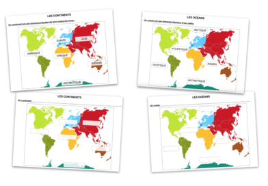 Continents et océans – exercices